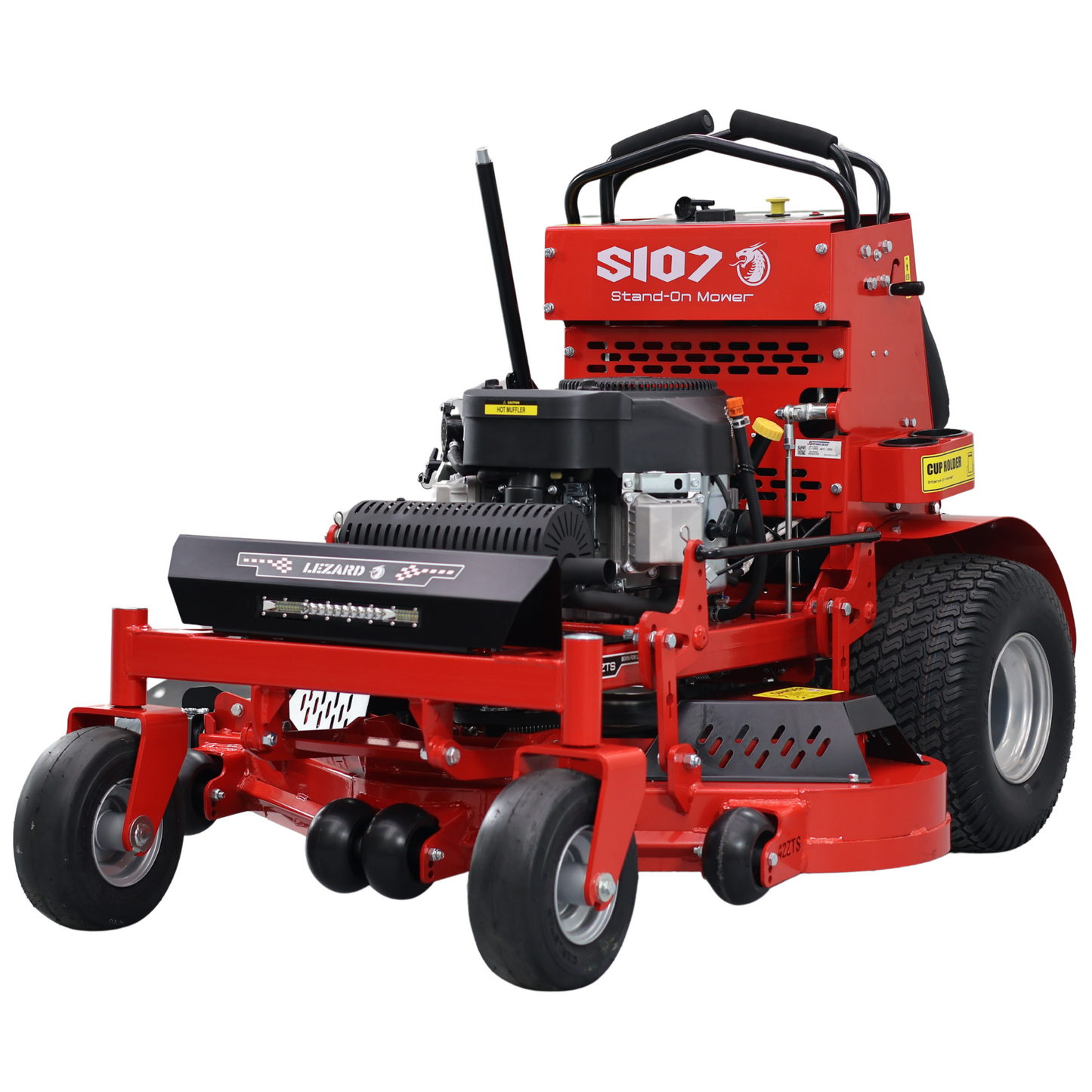 Tondeuse autoportée LEZARD S107 conducteur debout 24CV Loncin 107cm rayon de braquage zéro