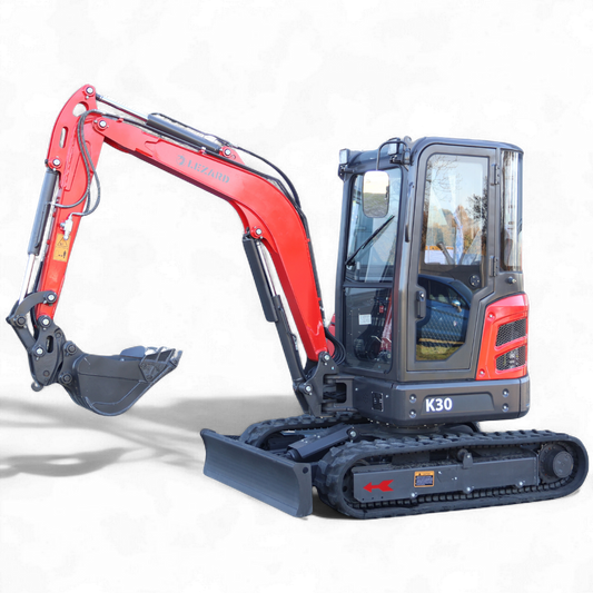 Koparka 3t LEZARD K30 KUBOTA kabina, dwie prędkości, ramie skrętne, start-stop