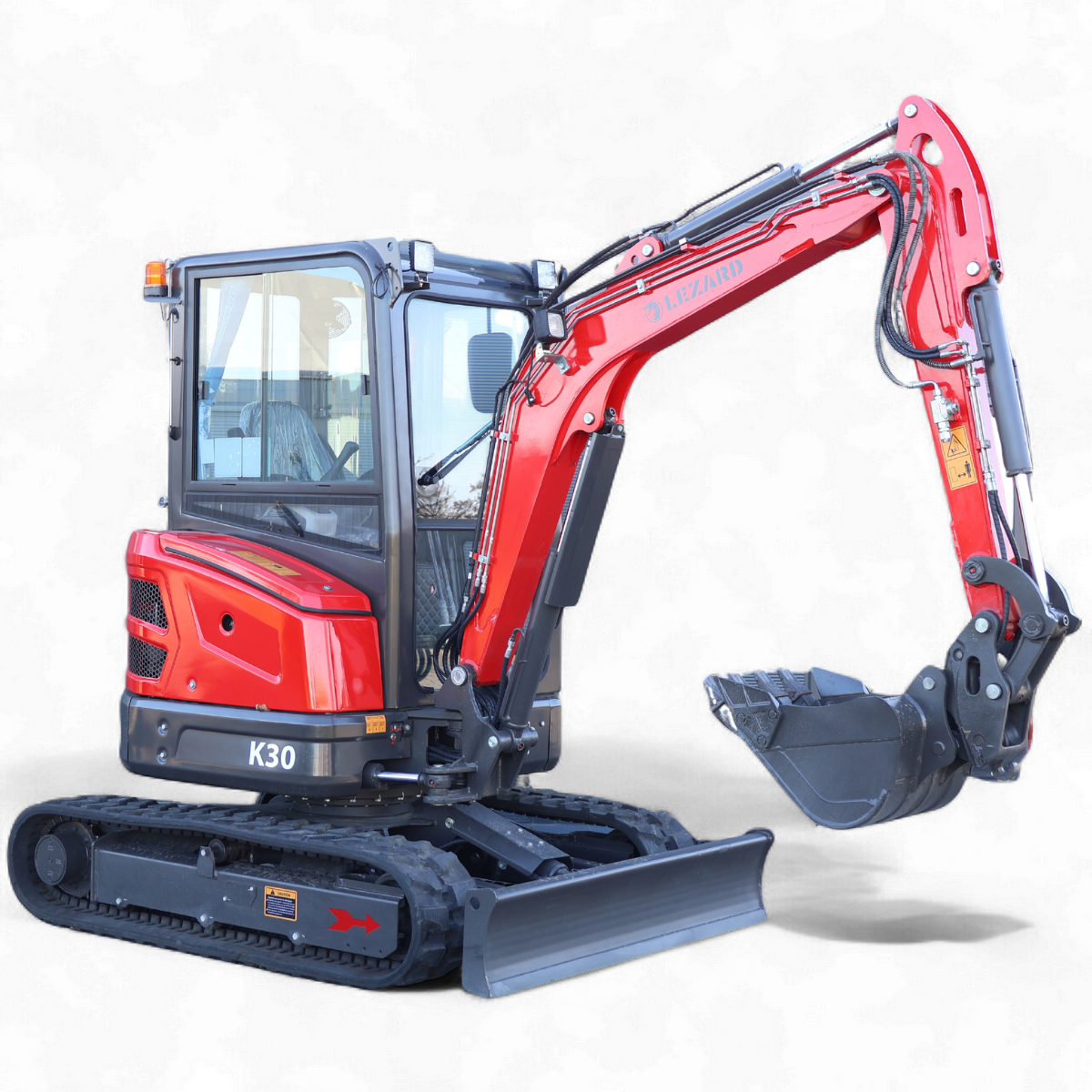 Koparka 3t LEZARD K30 KUBOTA kabina, dwie prędkości, ramie skrętne, start-stop