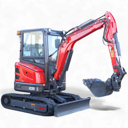 Koparka 3t LEZARD K30 KUBOTA kabina, dwie prędkości, ramie skrętne, start-stop