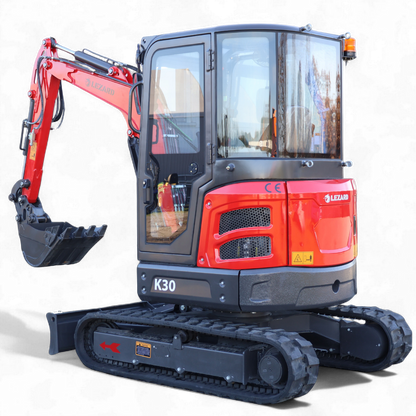 Koparka 3t LEZARD K30 KUBOTA kabina, dwie prędkości, ramie skrętne, start-stop