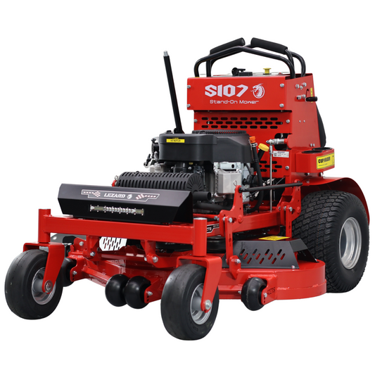 Tondeuse autoportée LEZARD S107 conducteur debout 24CV Loncin 107cm rayon de braquage zéro