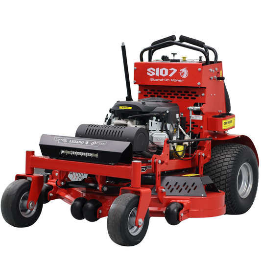 Tondeuse autoportée LEZARD S107 conducteur debout 27cv Briggs&Stratton 810cc 107cm rayon de braquage zéro