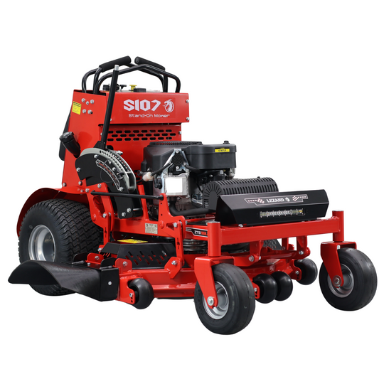 Tondeuse autoportée LEZARD S107 conducteur debout 24CV Loncin 107cm rayon de braquage zéro