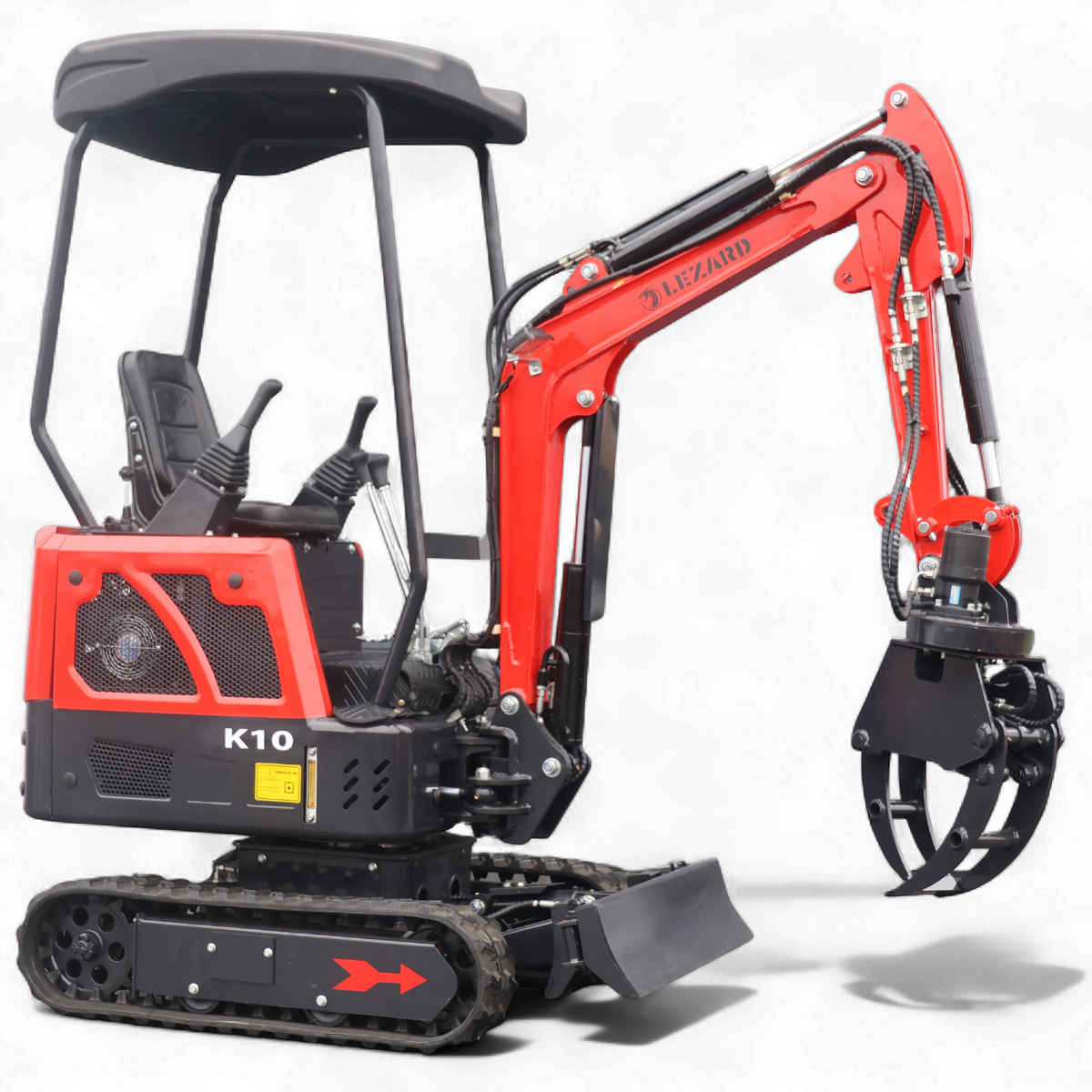 Koparka 1t LEZARD K10+hydrauliczny chwytak joysticki, chłodnica oleju, ramię skrętne, rozsuwane gąsienice Diesel
