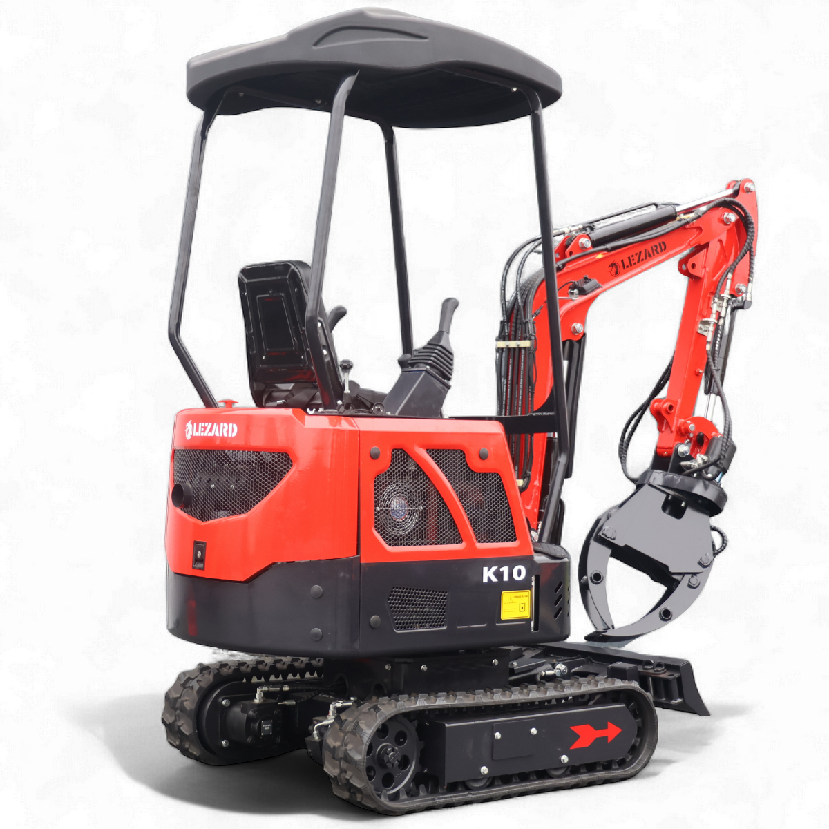 Koparka 1t LEZARD K10+hydrauliczny chwytak joysticki, chłodnica oleju, ramię skrętne, rozsuwane gąsienice Diesel