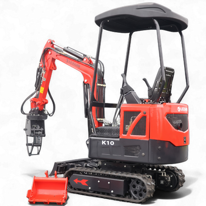 Koparka 1t LEZARD K10+hydrauliczny chwytak joysticki, chłodnica oleju, ramię skrętne, rozsuwane gąsienice Diesel